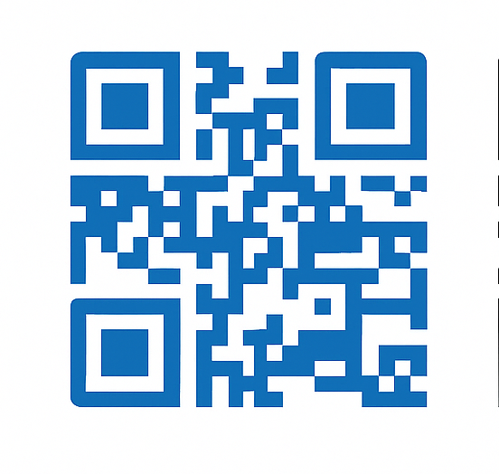 مثال رمز QR بالأزرق